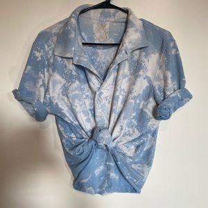 Faded Glory Baby Blue Polo Crop